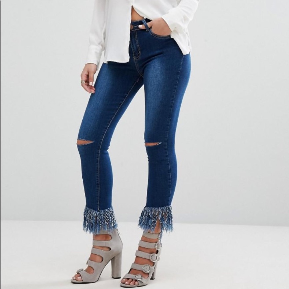 Boohoo Ultra Frayed Hem Skinny Jeans
